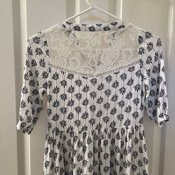 Joyfolie Mia Joy Alicia Maxi Dress Blue Leaf Print Boho Girls Size 8 - Picture 10 of 14